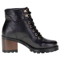 Bota Feminina Pegada Coturno Salto Bloco Preta - 2813