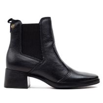 Bota Feminina Pegada Couro Burnish Preto Bota Feminina Pegada Couro Burnish Preto