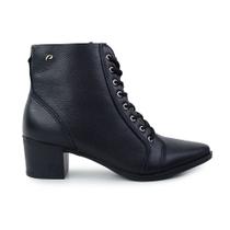 Bota Feminina Pegada Couro Cano Baixo Preta - 280503 Bota Feminina Pegada Couro Cano Baixo Preta - 280503