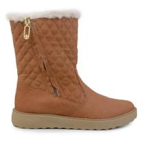 Bota Feminina Pegada Couro Marrom Camel - 281192-02 Bota Feminina Pegada Couro Marrom Camel - 281192-02