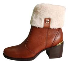 Bota Feminina Pegada De Salto E Pelinho Em Couro 280305