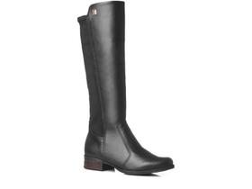 Bota Feminina Pegada Elastico Montaria Cano Longo Couro Salto Baixo