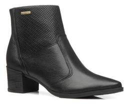 Bota Feminina Pegada Em Couro Bico Fino Saltinho 280502 Bota Feminina Pegada Em Couro Bico Fino Saltinho 280502