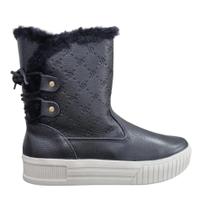 bota feminina pegada em couro forrada