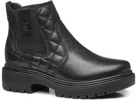 Bota feminina pegada em couro legitimo preto 282405.05