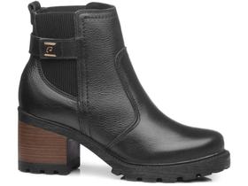 Bota feminina pegada em couro preto