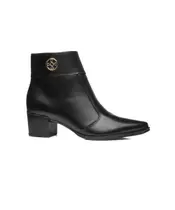 Bota Feminina Pegada Salto Bloco Baixo Couro Preto Bota Feminina Pegada Salto Bloco Baixo Couro Preto