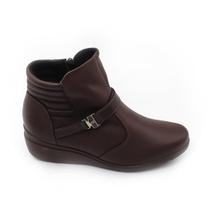 Bota Feminina Piccadilly Cano Baixo Marrom Madeira - 1171