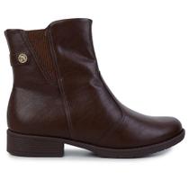 Bota Feminina Piccadilly Cano Curto Marrom - 653025-02 Bota Feminina Piccadilly Cano Curto Marrom - 653025-02