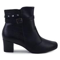 Bota Feminina Piccadilly CB Com Zíper Preta - 1101