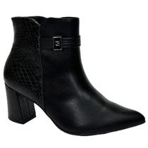 Bota Feminina Piccadilly Croco Salto Alto Bico Fino 745209