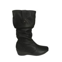 Bota Feminina Piccadilly Preta Cano Médio Anabela 143196