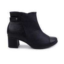 Bota Feminina Piccadilly Salto Bloco Preta - 6540