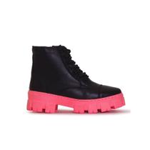 Bota feminina plataforma blogueira cano curto tratorada de couro legitimo 33 ao 40