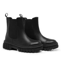 Bota Feminina Preta Cano Médio Tratorada Calce Fácil Bota Feminina Preta Cano Médio Tratorada Calce Fácil