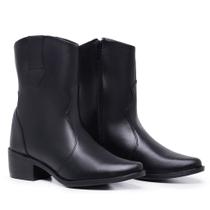 Bota Feminina Preta Country Texana Estilosa