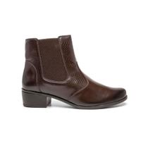 Bota Feminina Preta Couro Ankle Boot Casual Confortável Botinha Cano Curto Moderna e Versátil