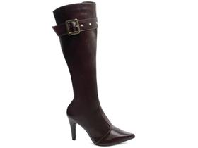 Bota Feminina Preta Elegante com Fivela Salto Conforto