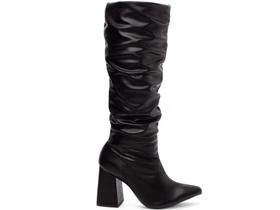 Bota Feminina Preta Elegante com Salto Conforto Estilosa