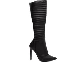 Bota Feminina Preta Elegante com Salto Conforto Estilosa Bota Feminina Preta Elegante com Salto Conforto Estilosa