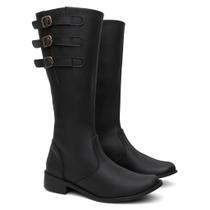 Bota Feminina Preta Montaria C Ajuste Estilosa Bota Feminina Preta Montaria C Ajuste Estilosa