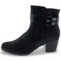 Bota feminina preta Piccadilly linha conforto