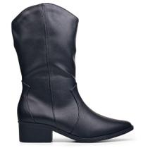 Bota Feminina Preto Country Western Texana Zíper Lateral Bota Feminina Preto Country Western Texana Zíper Lateral