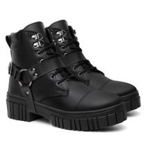 Bota Feminina Preto Lisa Coturno-322-9400 Bota Feminina Preto Lisa Coturno-322-9400