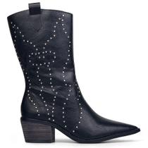 Bota Feminina Preto Spike Country Western Texana Salto Bota Feminina Preto Spike Country Western Texana Salto
