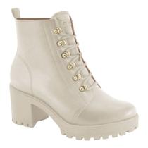 Bota Feminina Ramarim 2356123 Salto Cano Curto Meia Pata Amarrar