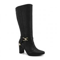 Bota Feminina Ramarim Cano Alto Salto Médio Bico FIno Fivela Original Confortável - Bota Feminina Ramarim Cano Alto Salto Médio Bico FIno Fivela Original Confortável -