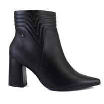 Bota Feminina Ramarim Cano Curto Bico Fino Salto Grosso Moda 23-58123
