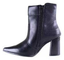 Bota Feminina Ramarim Em Couro Ziper Salto Bloco 25-58131