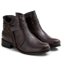 Bota Feminina Ranster Couro Legítimo Estilo E Durabilidade Tamanho:40 BRCor:Café
