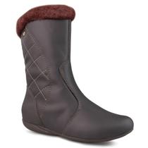 Bota feminina rasteira forrada em lã natural New Toronto Ref.:23660