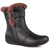 Bota feminina rasteira forrada em lã natural New Vancouver Ref.:23652