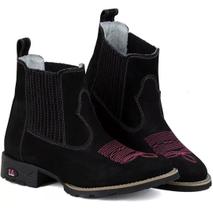 Bota Feminina RR Botas Texana Country em Couro Bordado Bico Quadrado Bota Feminina RR Botas Texana Country em Couro Bordado Bico Quadrado