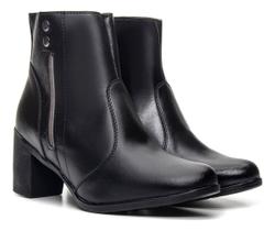 Bota Feminina Salto Alto Botinha Bico Fino Coturno Cano Curto Confortável Bota Feminina Salto Alto Botinha Bico Fino Coturno Cano Curto Confortável
