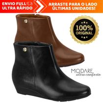 Bota Feminina Salto Baixo Anabela Cano Curto Modare Ultraconforto Bota Feminina Salto Baixo Anabela Cano Curto Modare Ultraconforto