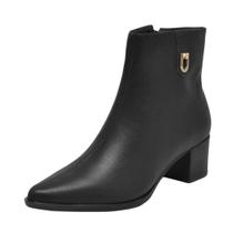 Bota Feminina Salto Baixo Couro Fechamento Pratico Via Marte Bota Feminina Salto Baixo Couro Fechamento Pratico Via Marte