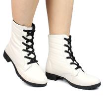 Bota Feminina Salto Baixo Plataforma Cano Curto Coturno Leve Conforto - jessica paola calçados