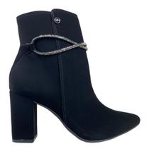 Bota Feminina Salto Bloco Bico Fino Nobuck Via Marte 021 002