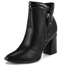 Bota Feminina Salto Bloco Cano Baixo Conforto Mississipi