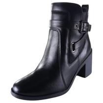 Bota Feminina Salto Bloco Cano Baixo Elegante Malha Ramarim Bota Feminina Salto Bloco Cano Baixo Elegante Malha Ramarim