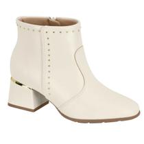 Bota Feminina Salto Bloco Cano Curto Modare 7082106 Cor:Branco OffTamanho:39