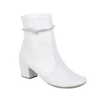 Bota Feminina Salto Bloco Com Fechamento Ziper e Enfeite Strass de Bico Quadrado Salto Grosso Moderna e Estilosa Bota Feminina Salto Bloco Com Fechamento Ziper e Enfeite Strass de Bico Quadrado Salto Grosso Moderna e Estilosa