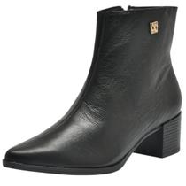 Bota Feminina Salto Bloco Conforto Couro Elegante Via Marte Bota Feminina Salto Bloco Conforto Couro Elegante Via Marte