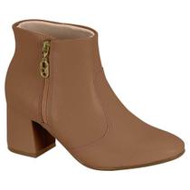 Bota Feminina Salto Bloco Napa Caramelo Beira Rio 9076.108