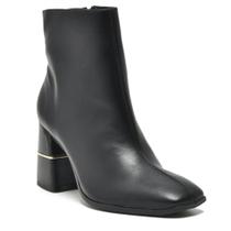 Bota Feminina Salto Bloco Napa Preto Via Marte 099-003-01