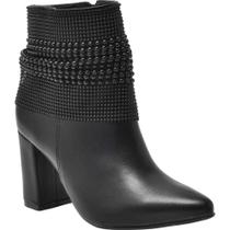 Bota Feminina Salto Bloco Pedrarias Tendência Moda 021-006 Via Marte